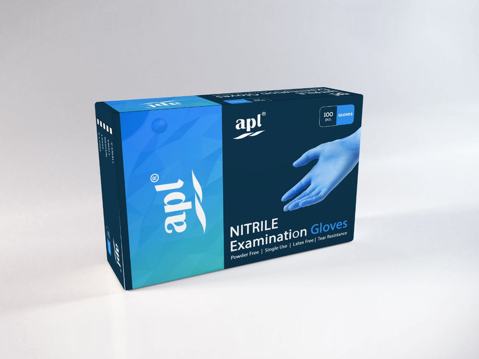 apl nitrile examination gloves (pack of 100 gloves)