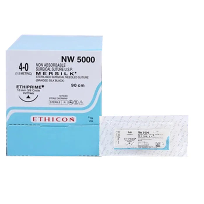 Ethicon Mersilk #4-0 Black Braided Suture1 - 90Cm (Nw5000) Pack Of 12