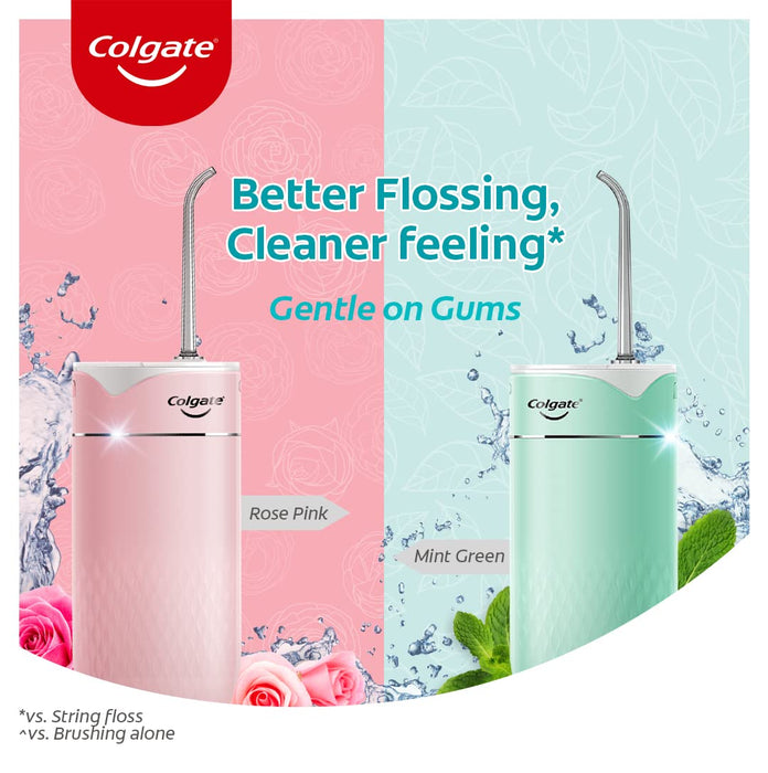 Colgate Water Flosser , 140ml, Waterproof design with 3 adjustable pressure modes, with Rechargeable Battery - Green
