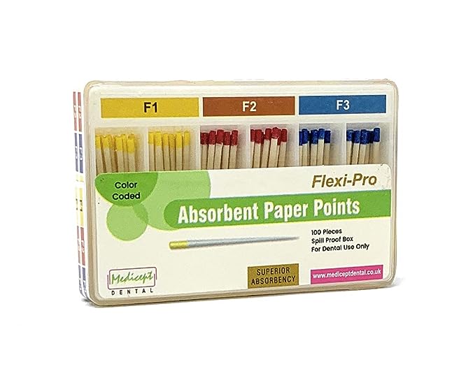 medicept absorbent paper point flexi pro pkt of 100 points