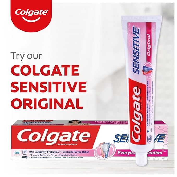 colgate sensitive toothpaste, everyday protection, 80g  (pack of 3)