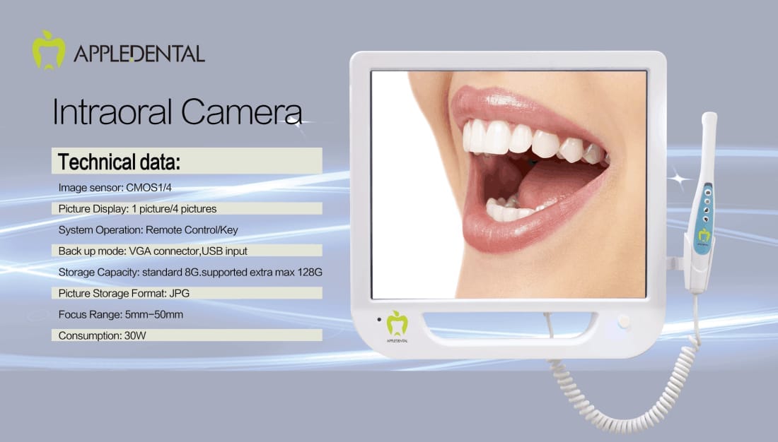 appledent dental intra oral camera wifi with 17″ inch led monitor with 12 months warranty