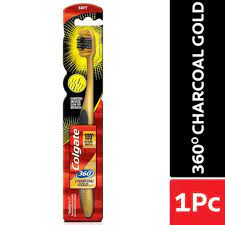 Colgate 360 degree charcoal gold soft bristles brush (pack of 3)