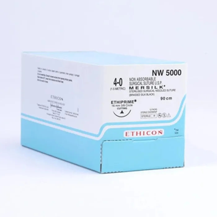 Ethicon Mersilk #4-0 Black Braided Suture1 - 90Cm (Nw5000) Pack Of 12