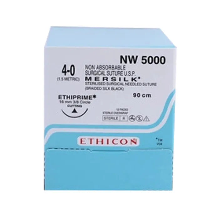 Ethicon Mersilk #4-0 Black Braided Suture1 - 90Cm (Nw5000) Pack Of 12