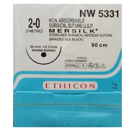 Ethicon Mersilk #2-0 Black Braided Suture