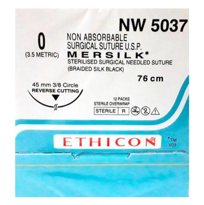 Ethicon Mersilk #0 Black Braided Suture