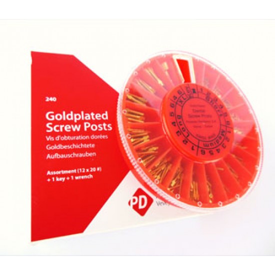 pd gold plated screw posts individual ( pack of 12 )