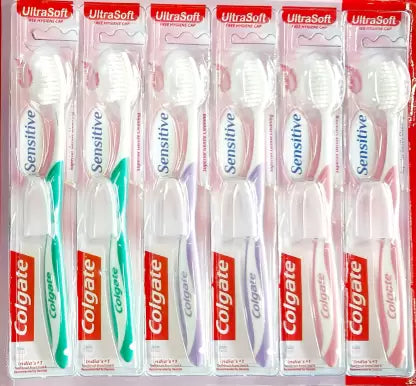 colgate sensitive toothbrush with ultra soft bristles (pack of 6)