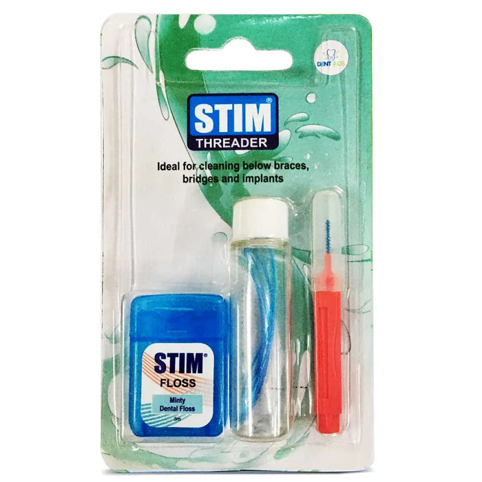 Stim Threader Floss (5 mts Floss & 5 Pcs Threader Tip) - Pack of 2