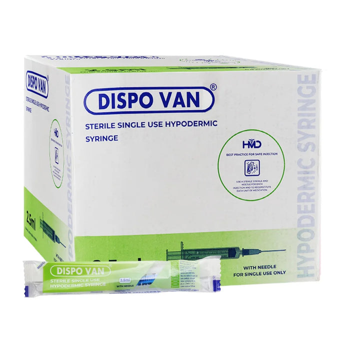 Hmd Dispo Van Syringe 2.5ml | 24 Gauge | 1 Inch Needle