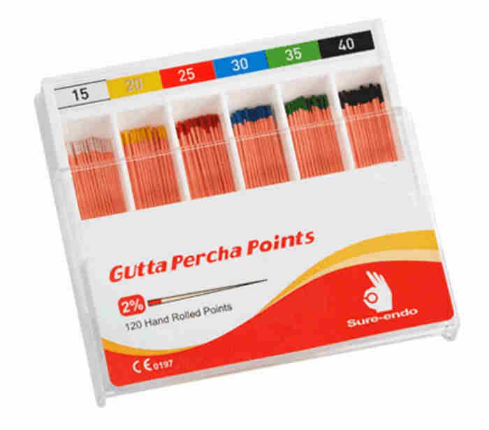 oro (2% iso 15-40) gutta percha points - pack of 120 pcs