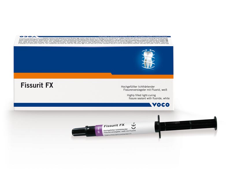 voco fissurit fx (highly filled light-curing fissure sealant with fluoride, white.)